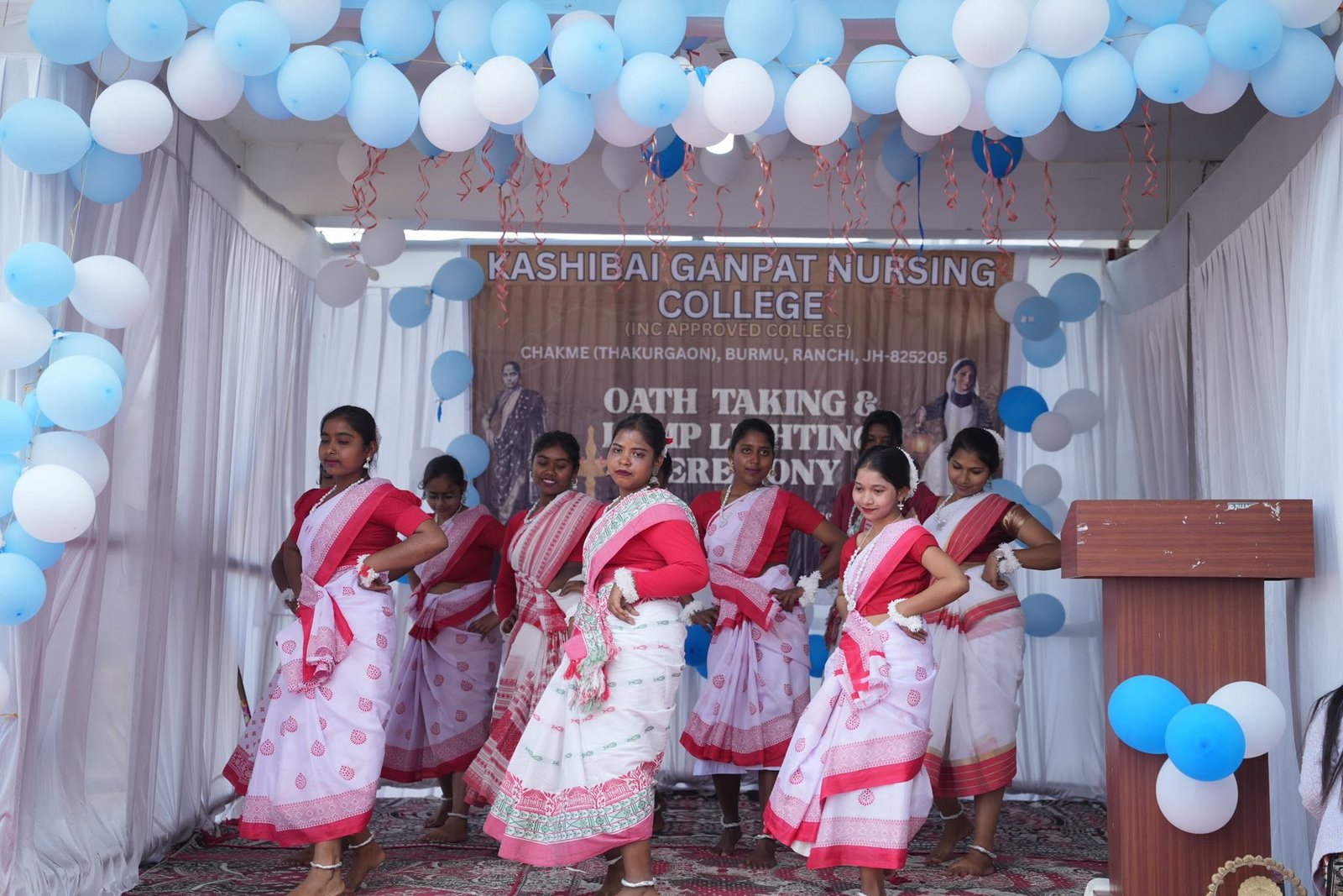 Kashibai Ganpat Nursing College Students performing welcome dance during Oath Taking ceremony 2025
